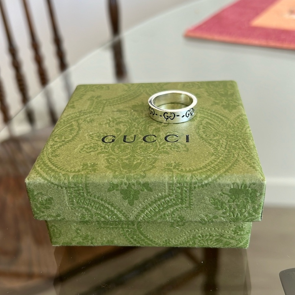 GUCCI Ghost Ring, Silver Size 6